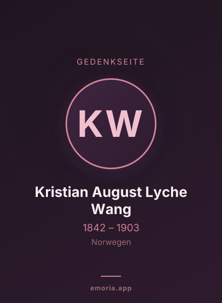 Gedenkportrait von Kristian August Lyche Wang