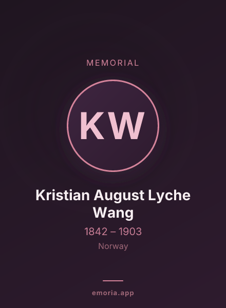 Memorial portrait of Kristian August Lyche Wang
