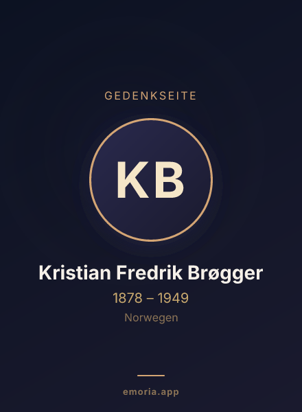Gedenkportrait von Kristian Fredrik Brøgger