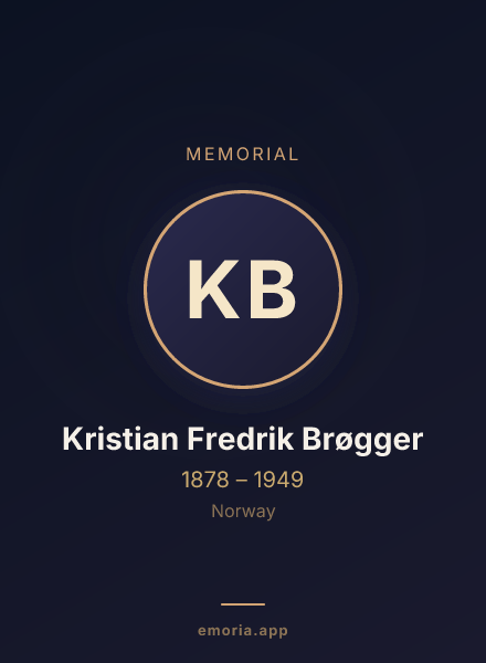 Memorial portrait of Kristian Fredrik Brøgger