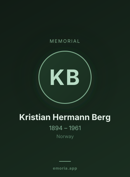 Memorial portrait of Kristian Hermann Berg