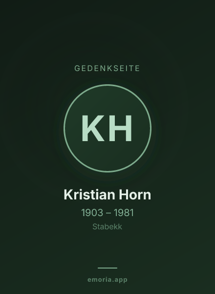 Gedenkportrait von Kristian Horn
