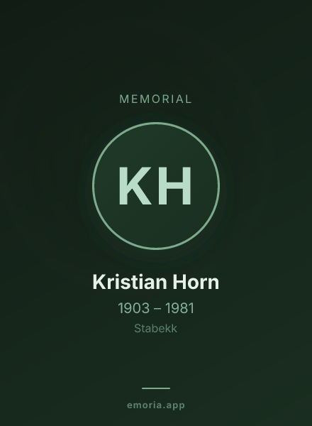 Memorial portrait of Kristian Horn