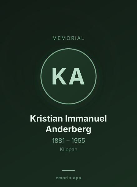 Memorial portrait of Kristian Immanuel Anderberg