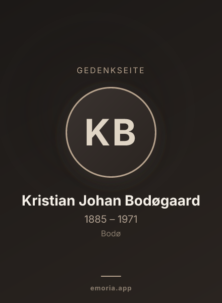 Gedenkportrait von Kristian Johan Bodøgaard