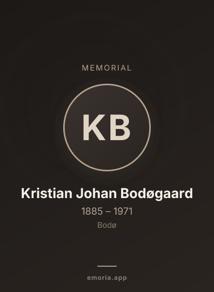 Memorial portrait of Kristian Johan Bodøgaard