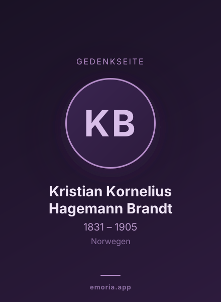 Gedenkportrait von Kristian Kornelius Hagemann Brandt