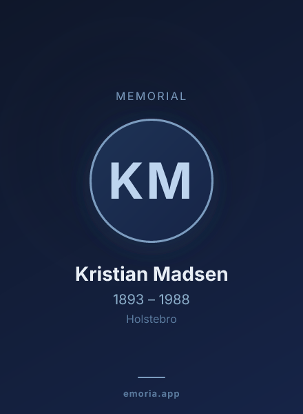 Memorial portrait of Kristian Madsen