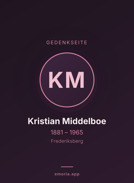 Gedenkportrait von Kristian Middelboe