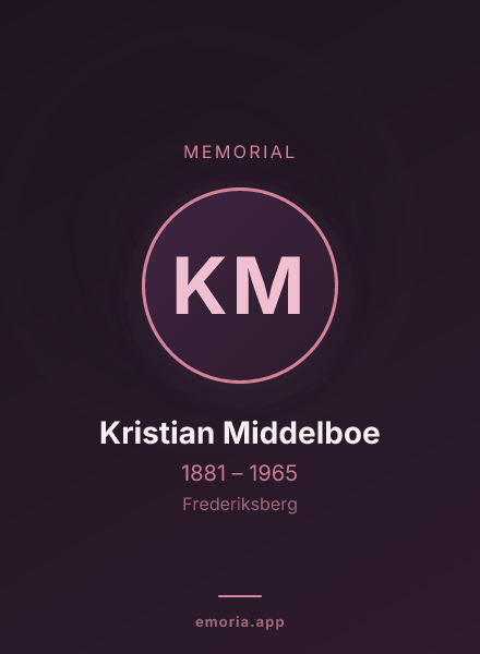Memorial portrait of Kristian Middelboe