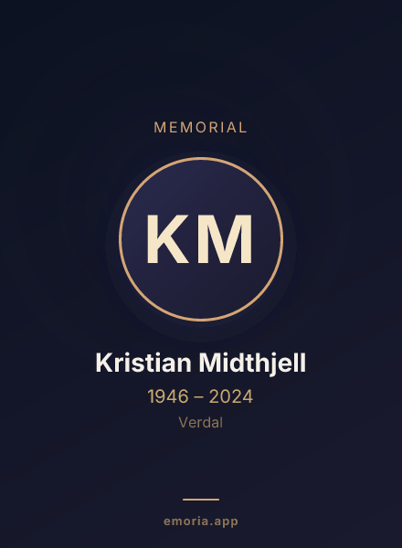 Memorial portrait of Kristian Midthjell