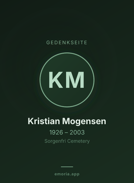 Gedenkportrait von Kristian Mogensen