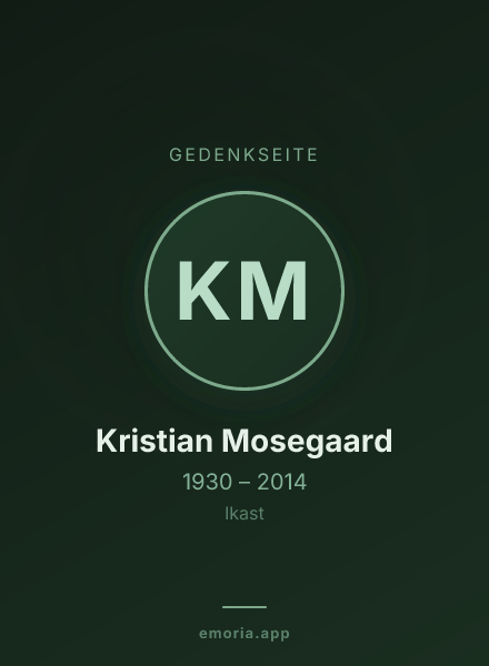 Gedenkportrait von Kristian Mosegaard