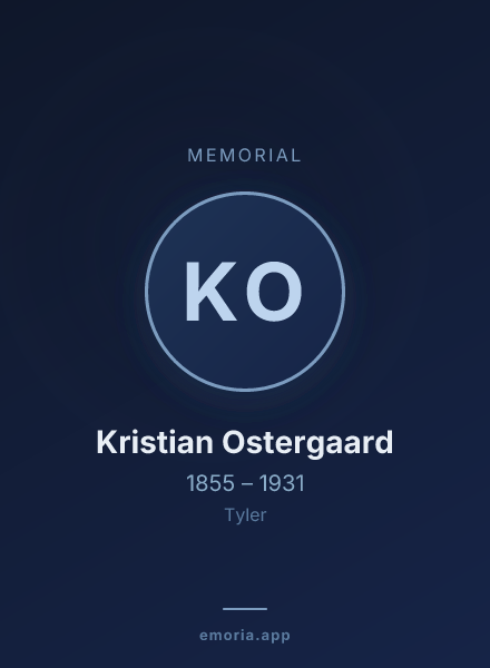 Memorial portrait of Kristian Ostergaard