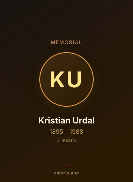 Memorial portrait of Kristian Urdal