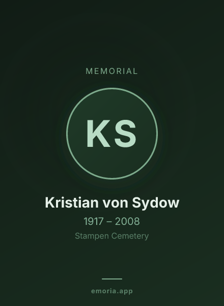 Memorial portrait of Kristian von Sydow