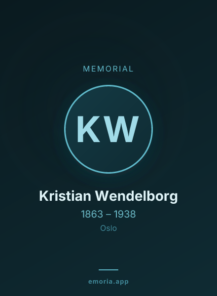 Memorial portrait of Kristian Wendelborg