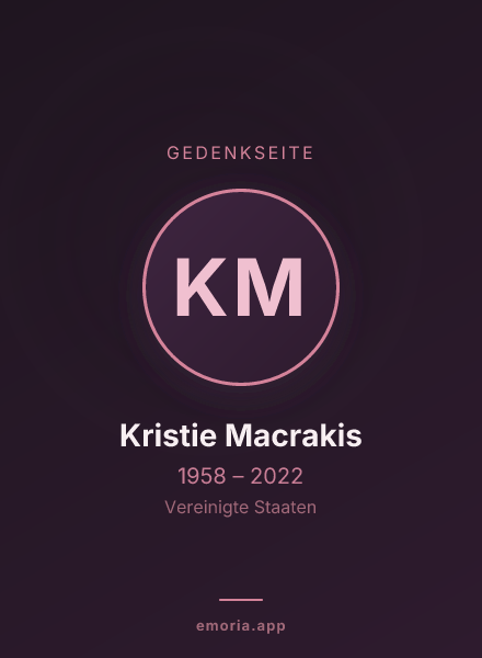 Gedenkportrait von Kristie Macrakis