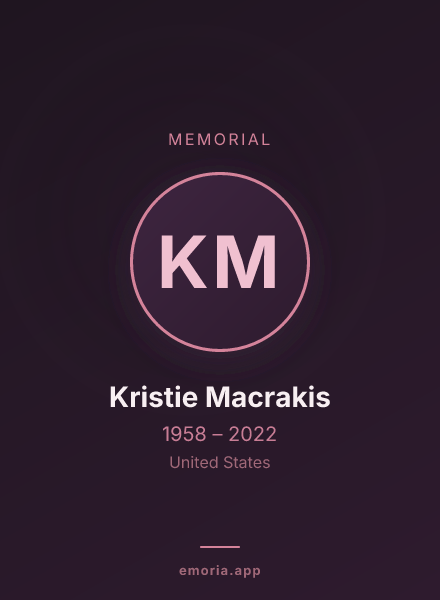 Memorial portrait of Kristie Macrakis
