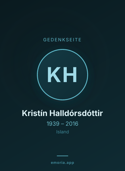 Gedenkportrait von Kristín Halldórsdóttir