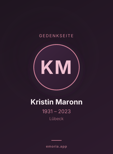 Gedenkportrait von Kristin Maronn
