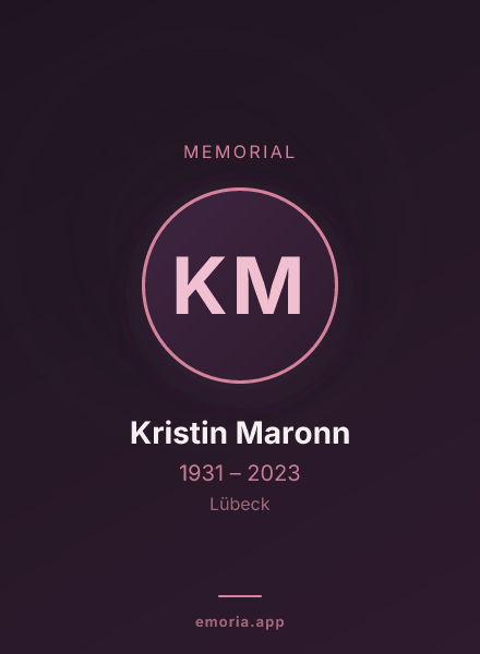 Memorial portrait of Kristin Maronn