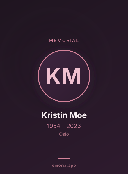 Memorial portrait of Kristin Moe