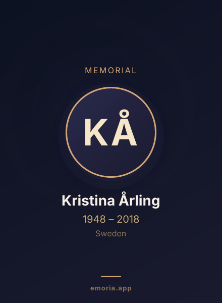 Memorial portrait of Kristina Årling