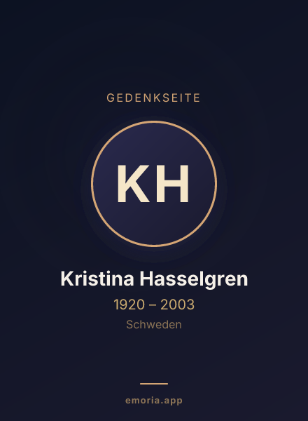Gedenkportrait von Kristina Hasselgren