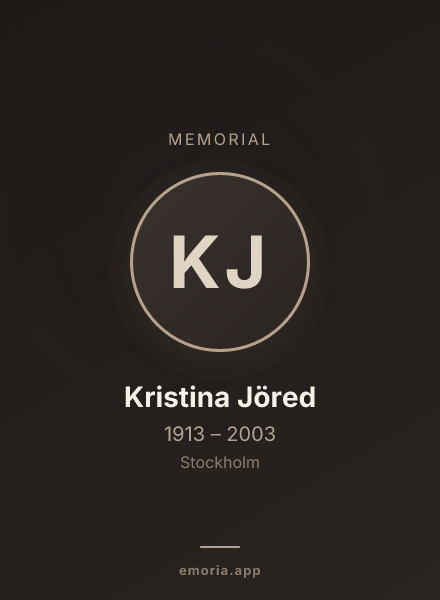 Memorial portrait of Kristina Jöred