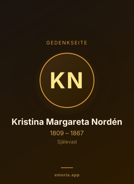 Gedenkportrait von Kristina Margareta Nordén