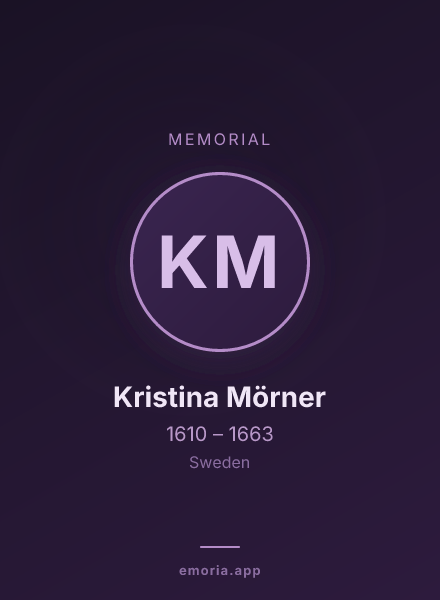 Memorial portrait of Kristina Mörner