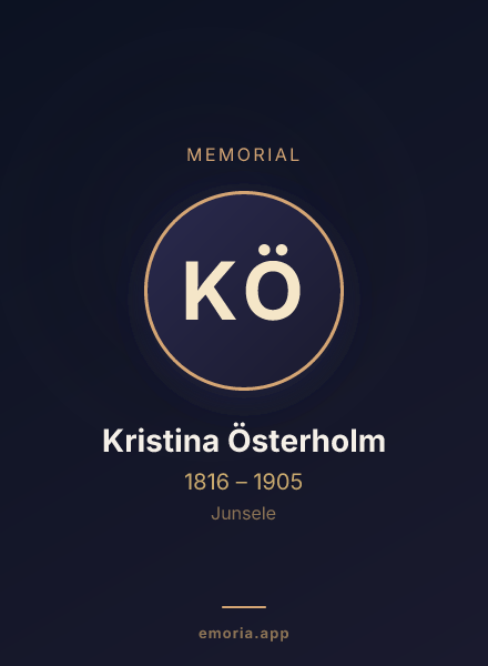 Memorial portrait of Kristina Österholm