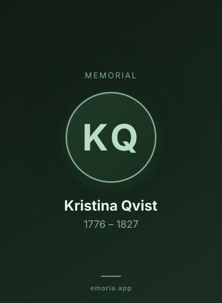 Memorial portrait of Kristina Qvist