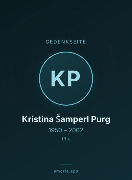 Gedenkportrait von Kristina Šamperl Purg