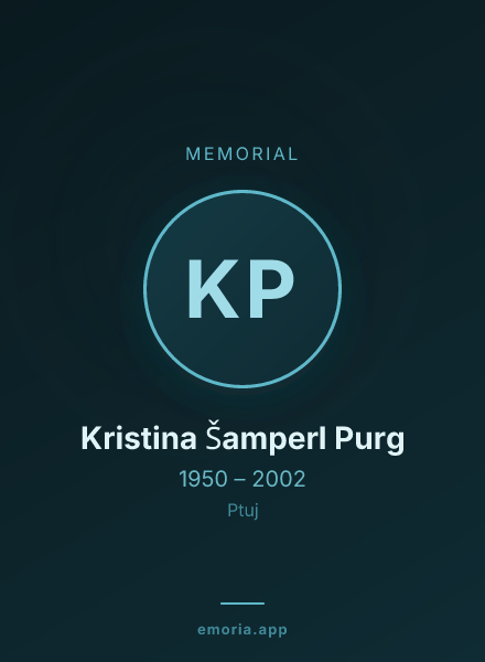 Memorial portrait of Kristina Šamperl Purg
