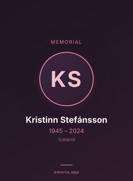 Memorial portrait of Kristinn Stefánsson