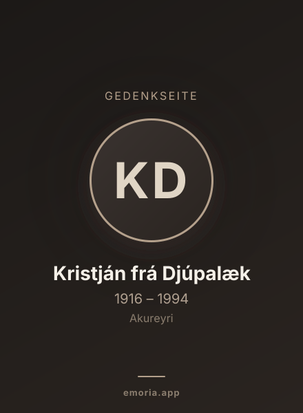 Gedenkportrait von Kristján frá Djúpalæk