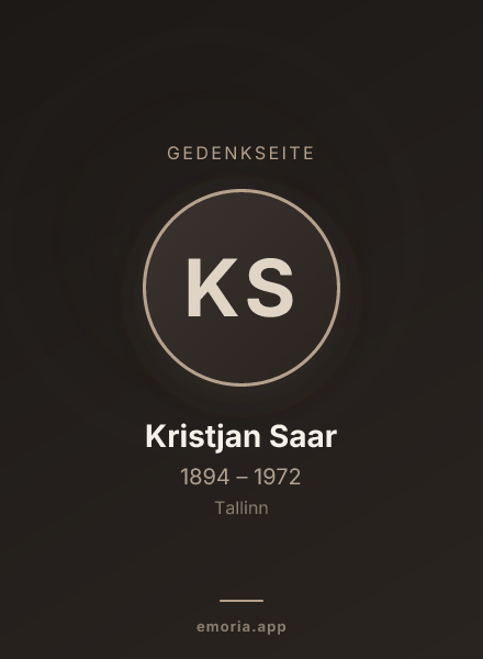 Gedenkportrait von Kristjan Saar