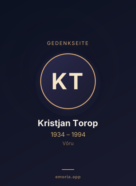 Gedenkportrait von Kristjan Torop