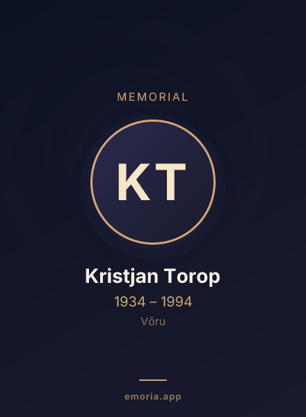 Memorial portrait of Kristjan Torop