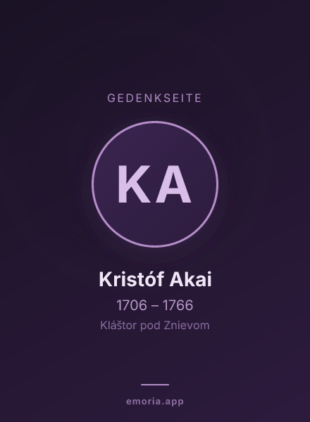 Gedenkportrait von Kristóf Akai