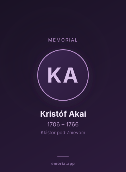 Memorial portrait of Kristóf Akai
