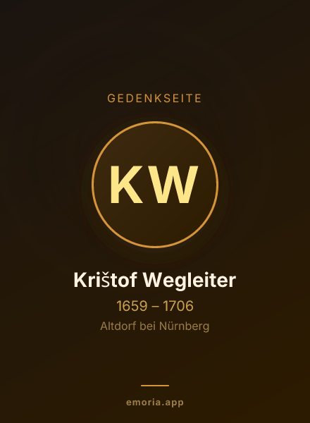 Gedenkportrait von Krištof Wegleiter