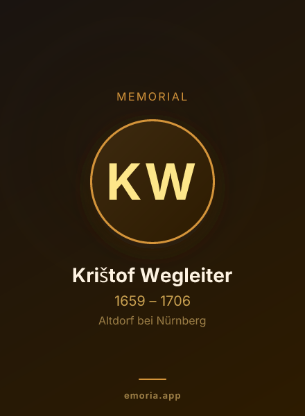 Memorial portrait of Krištof Wegleiter