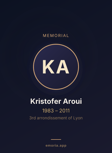Memorial portrait of Kristofer Aroui