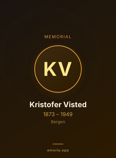Memorial portrait of Kristofer Visted
