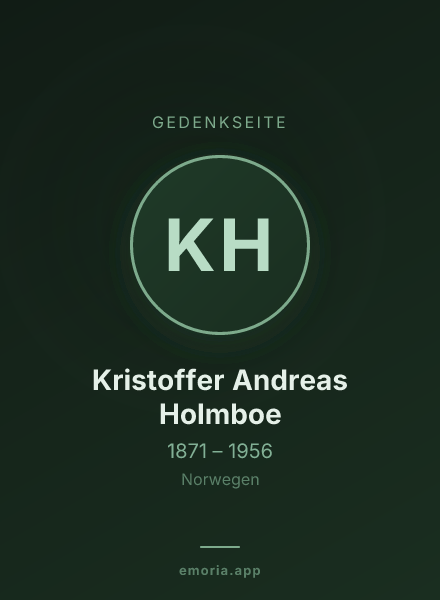 Gedenkportrait von Kristoffer Andreas Holmboe