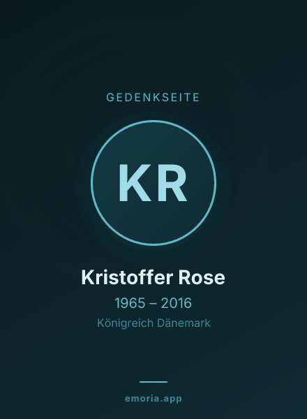 Gedenkportrait von Kristoffer Rose