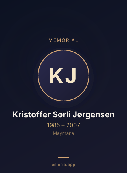 Memorial portrait of Kristoffer Sørli Jørgensen
